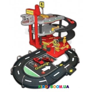 Игровой набор Гараж Ferrari (3 уровня, 2 машинки 1:43) Bburago 18-31204